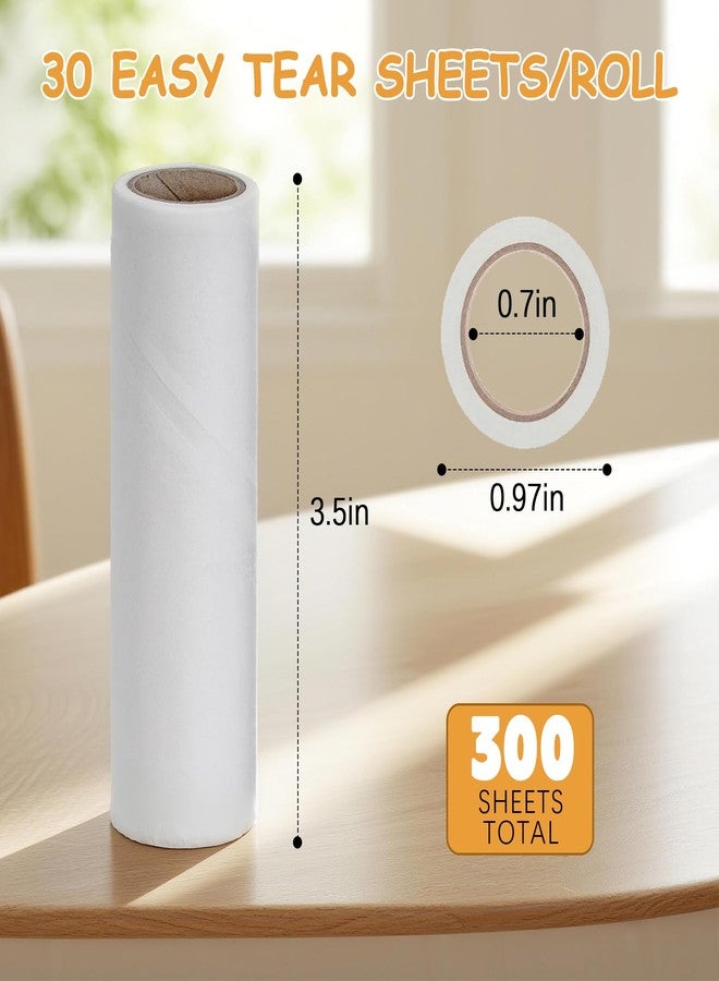 KEUYE Lint Roller Refill Compatible with Flint,Extra Sticky Retractable Lint Refills Replacement Compatible with Flint,30 Sheets per Roll(Pack of 10,Total 300 Sheets)(No Roller Handle) - Image 2